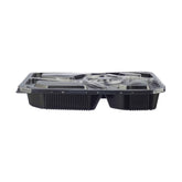 Black Base Rectangular 5 - Compartment Container 200 Pieces - hotpackwebstore.com - Black Base Containers